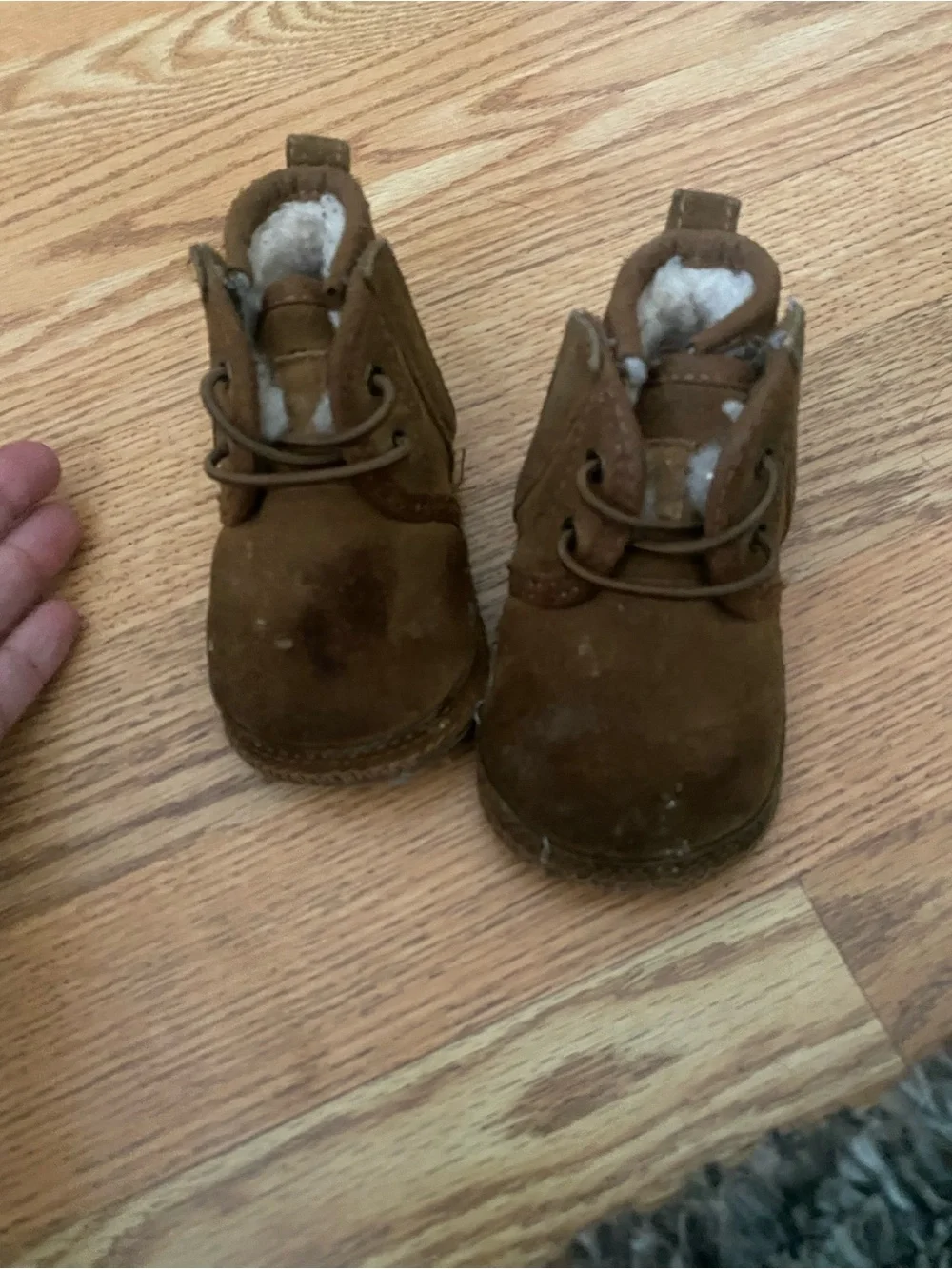 UGG Brown Suede Toddler Boots with Shearling Lining